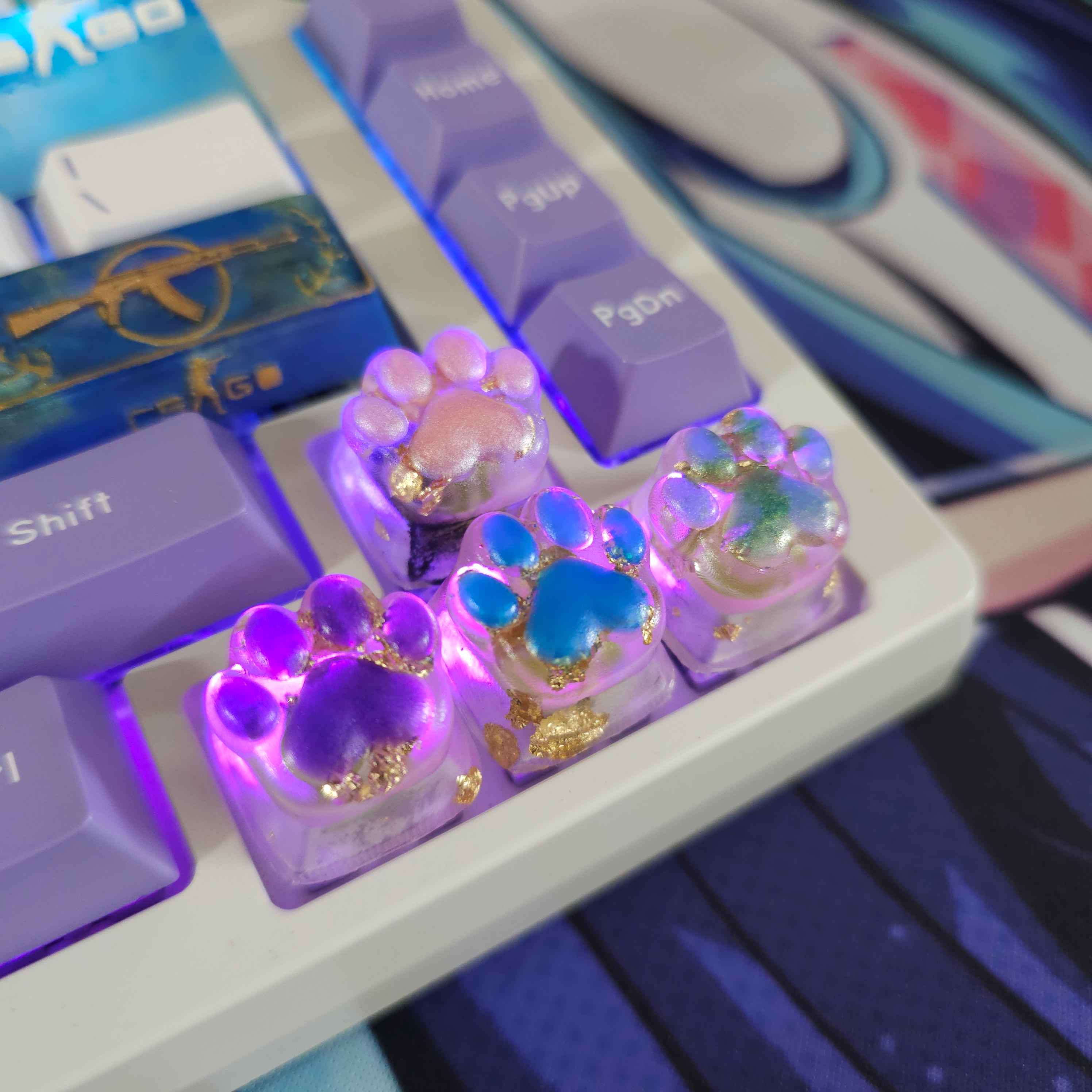 دکمه کیبورد مکانیکال پنجه گربه رنگ ثابت cat paw \ کیکپ کاستوم کیبورد مکانیکال